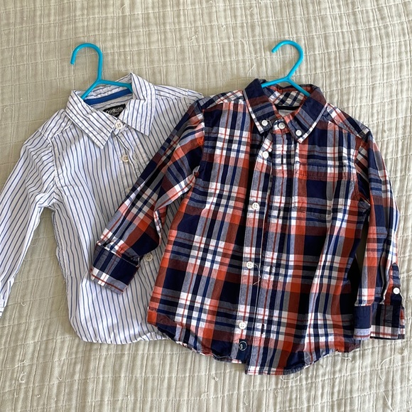 2 Boys Long sleeve button downs, 2T for $10! - Picture 1 of 3